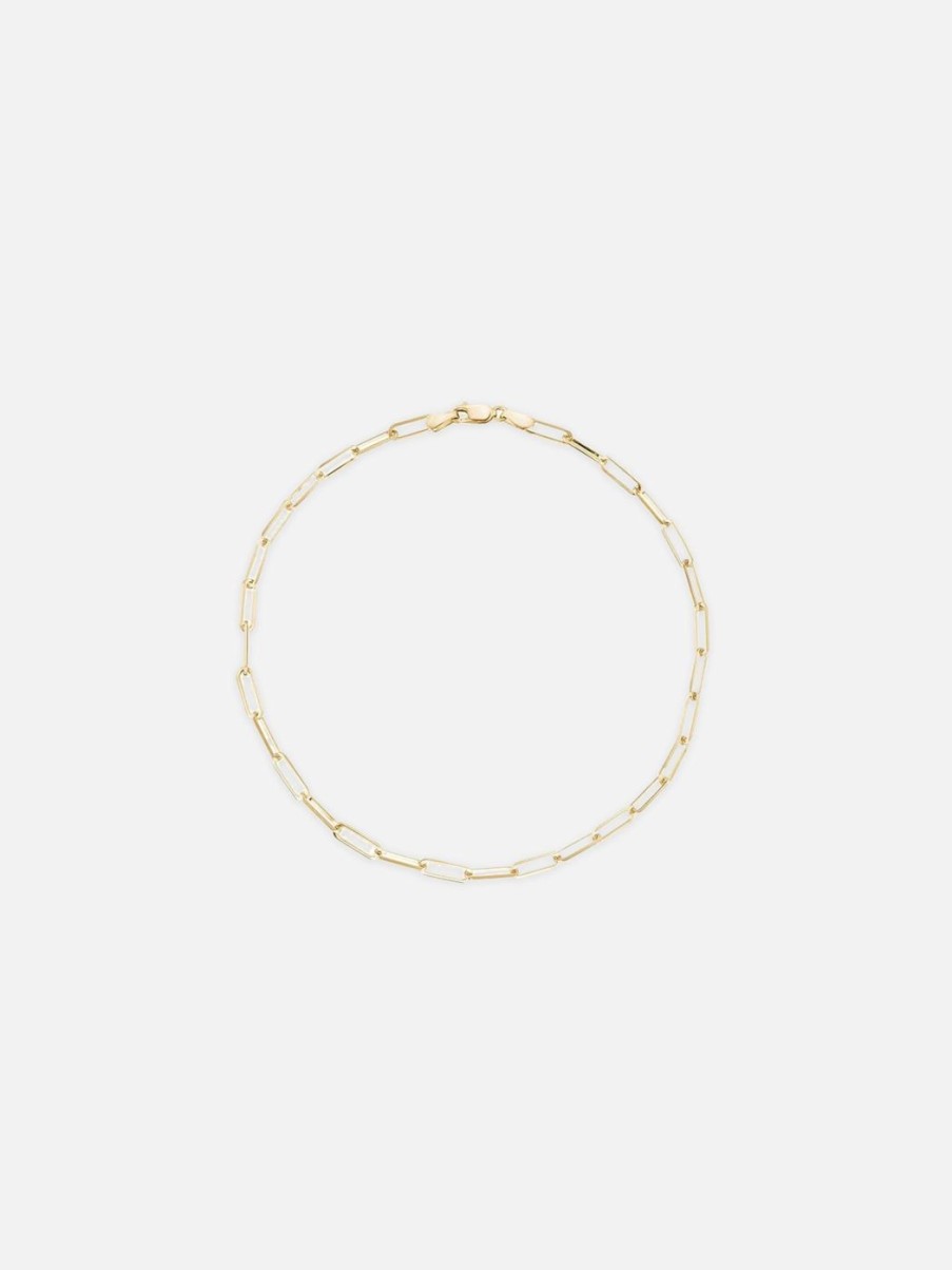 Bracelets Noor Shamma | Paperclip Bracelet — Thin, Yellow Gold