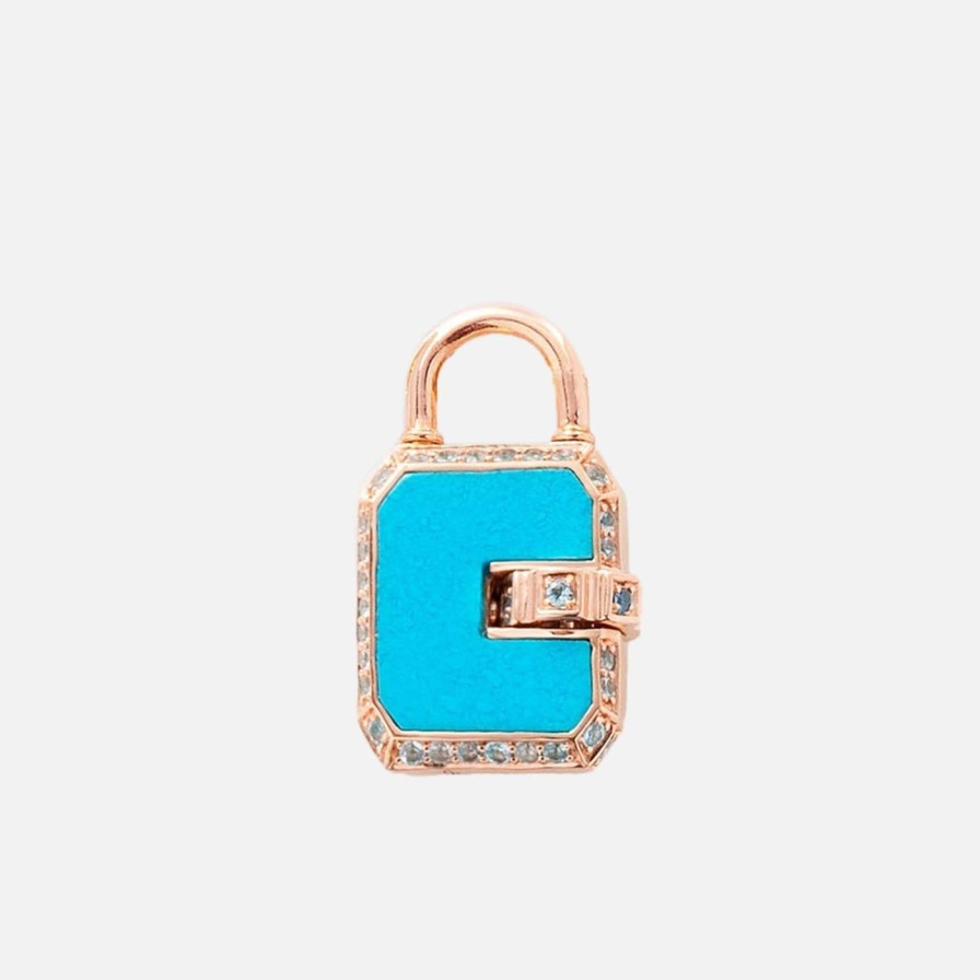 Necklaces James Banks Design | Mini Padlock, Turquoise