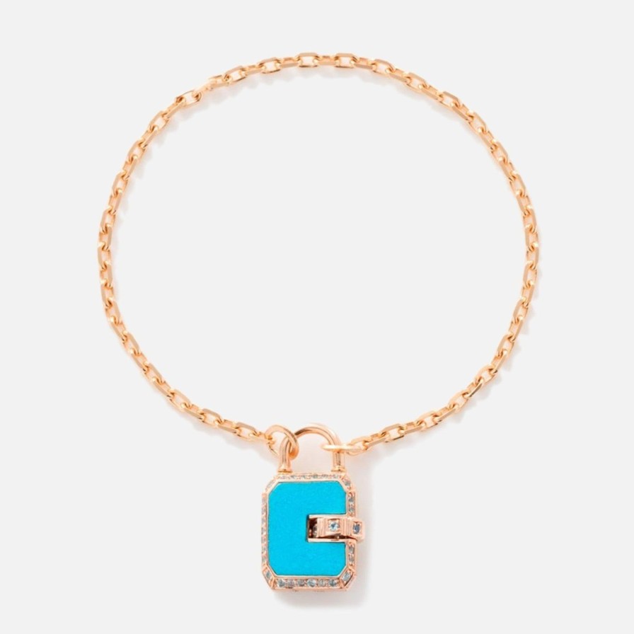 Necklaces James Banks Design | Mini Padlock, Turquoise