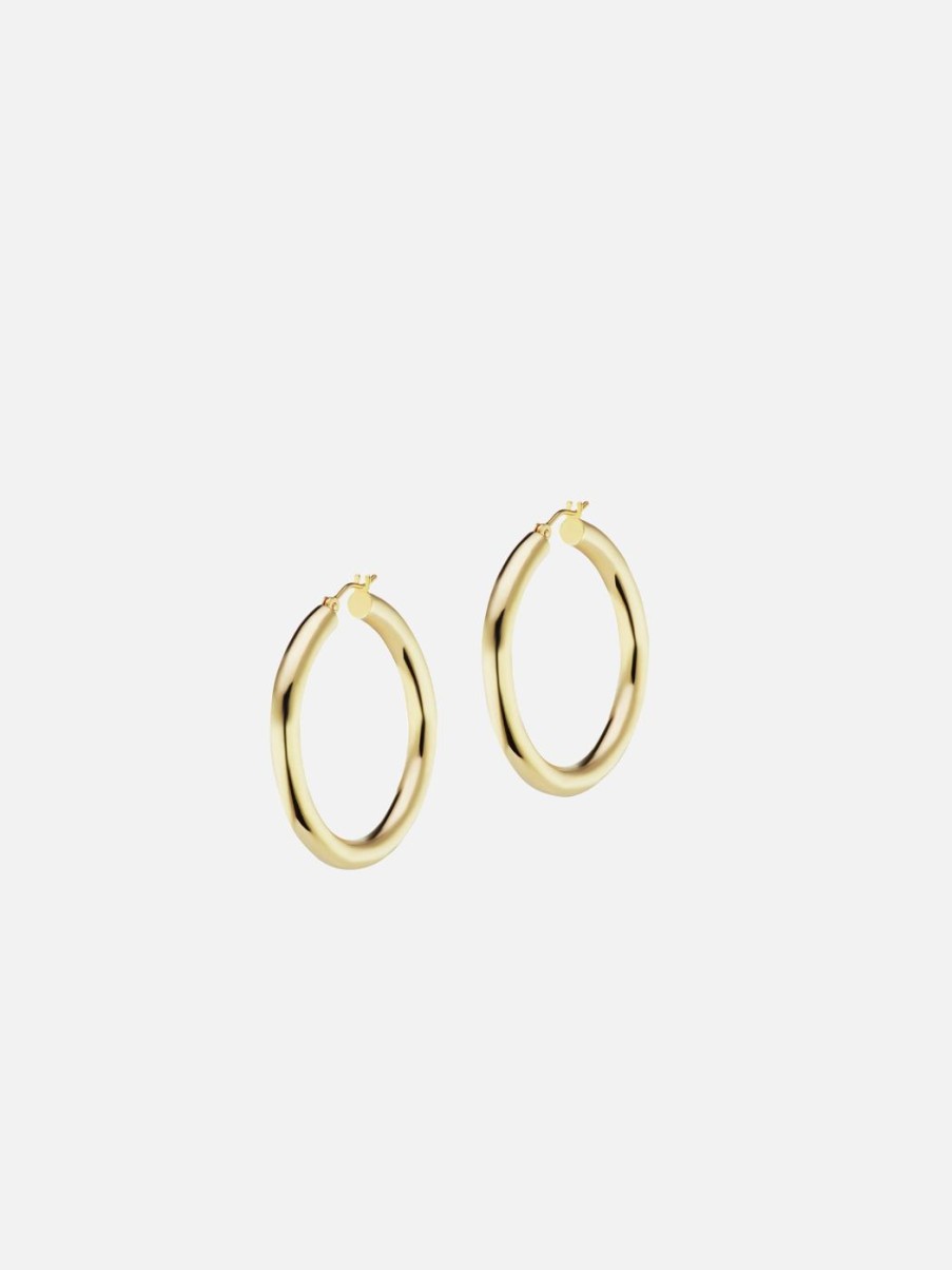 Earrings The Gild | The Gold Medium Hollow Hoop Yellow Gold