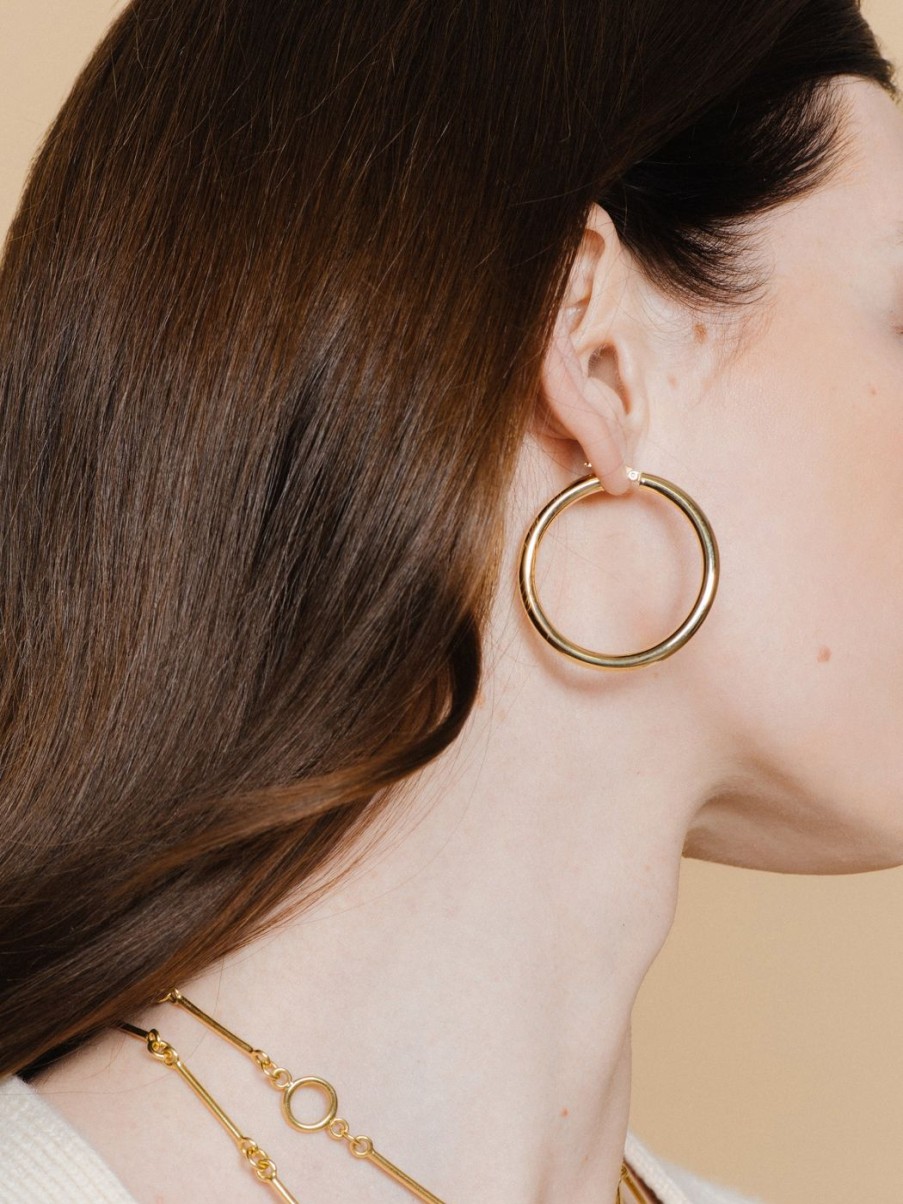 Earrings The Gild | The Gold Medium Hollow Hoop Yellow Gold