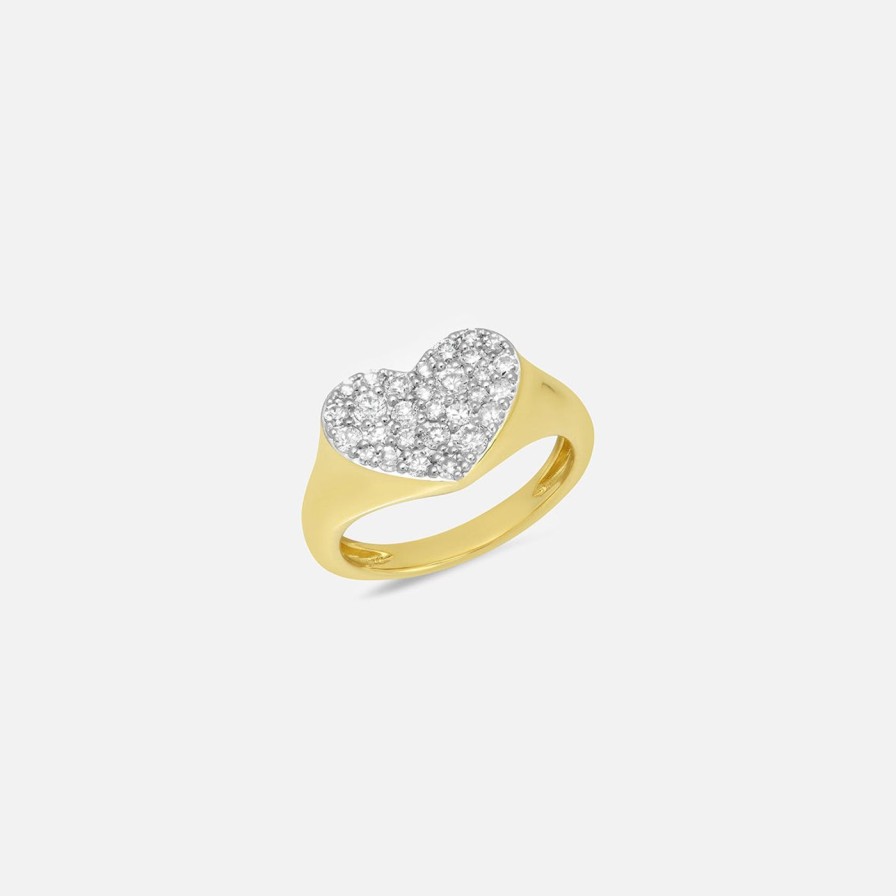 Rings Eriness | Diamond Smushed Heart Pinky Ring