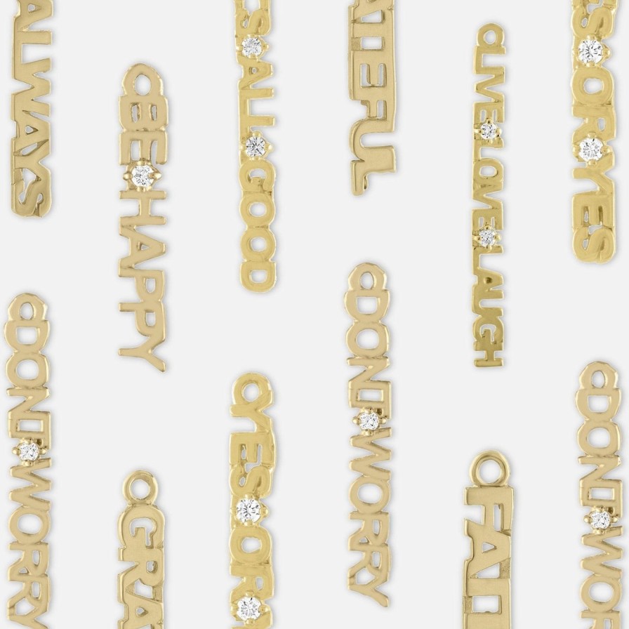 Charms & Pendants Eden Presley | Custom Golden Word Charms