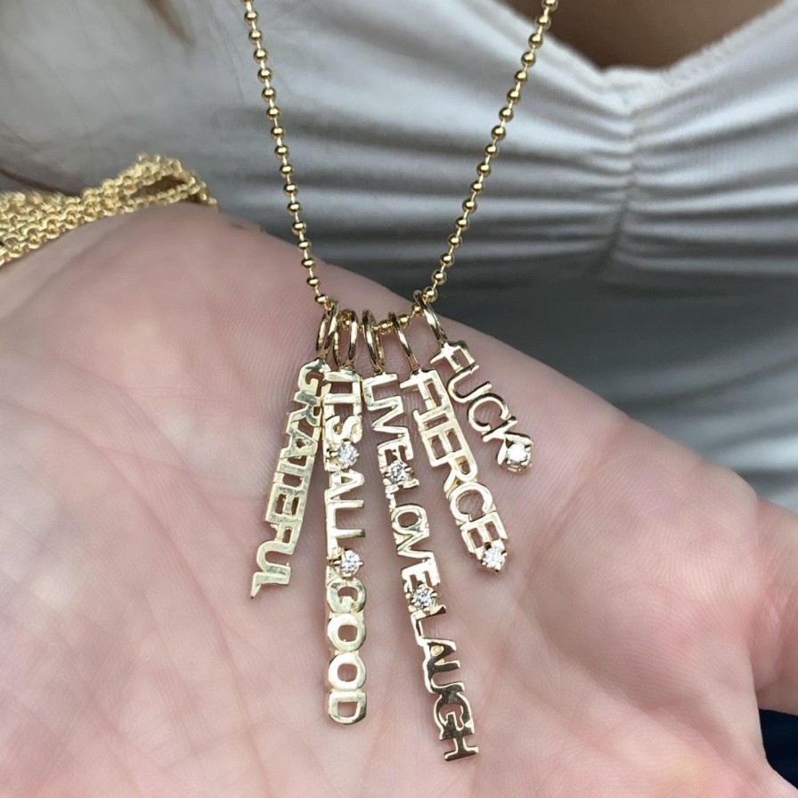 Charms & Pendants Eden Presley | Custom Golden Word Charms