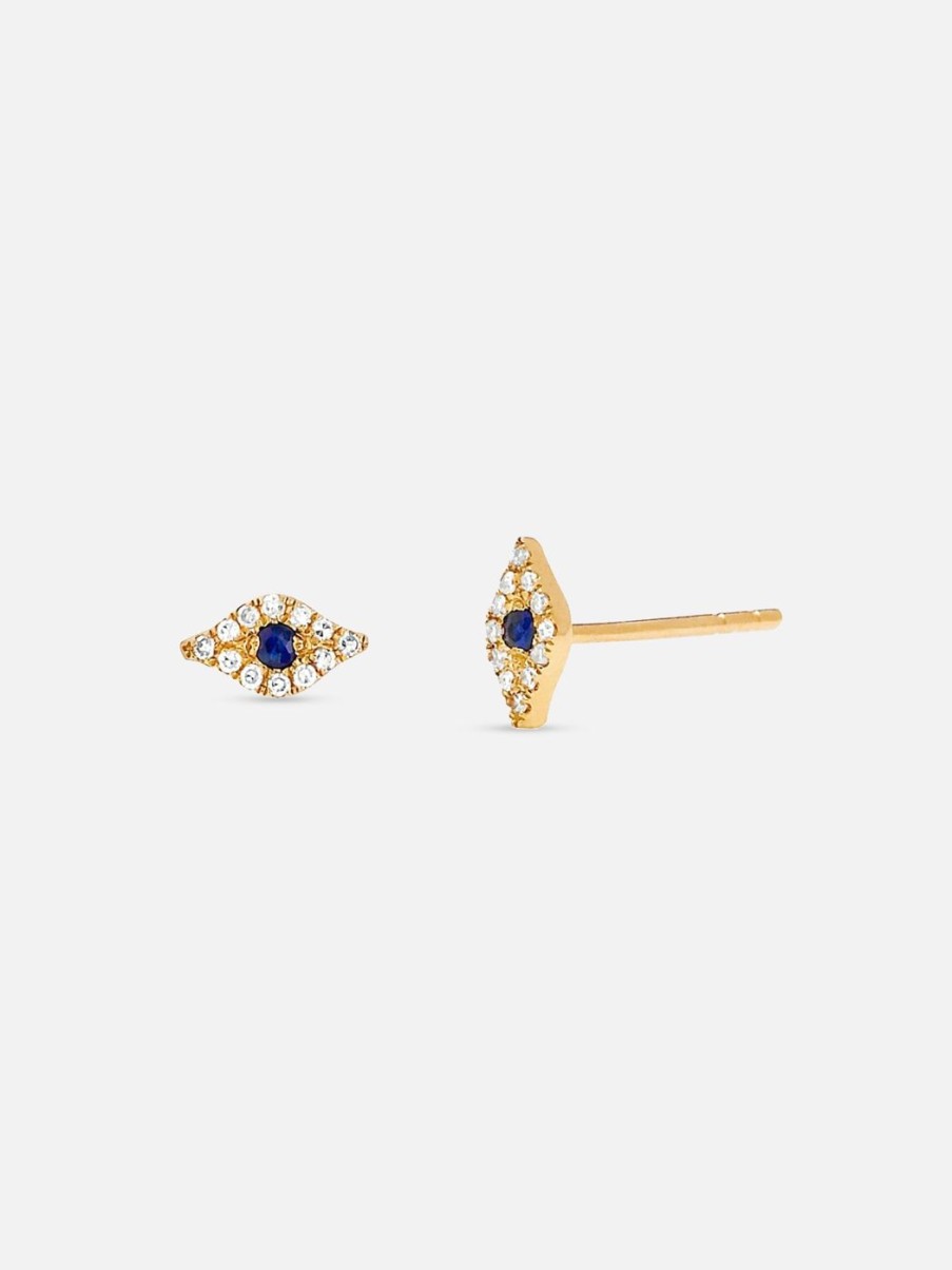 Earrings EF Collection | Mini Diamond Evil Eye Stud Earring