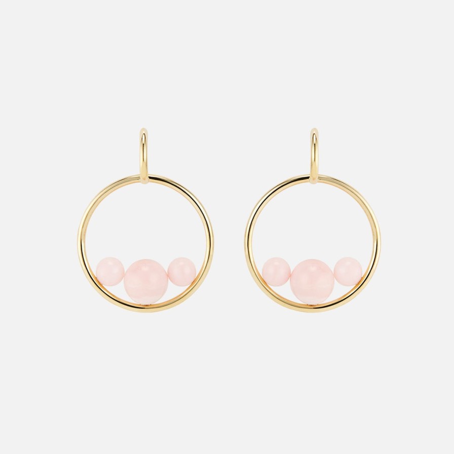 Earrings Akaila Reid | Triple Pink Opal Hoops