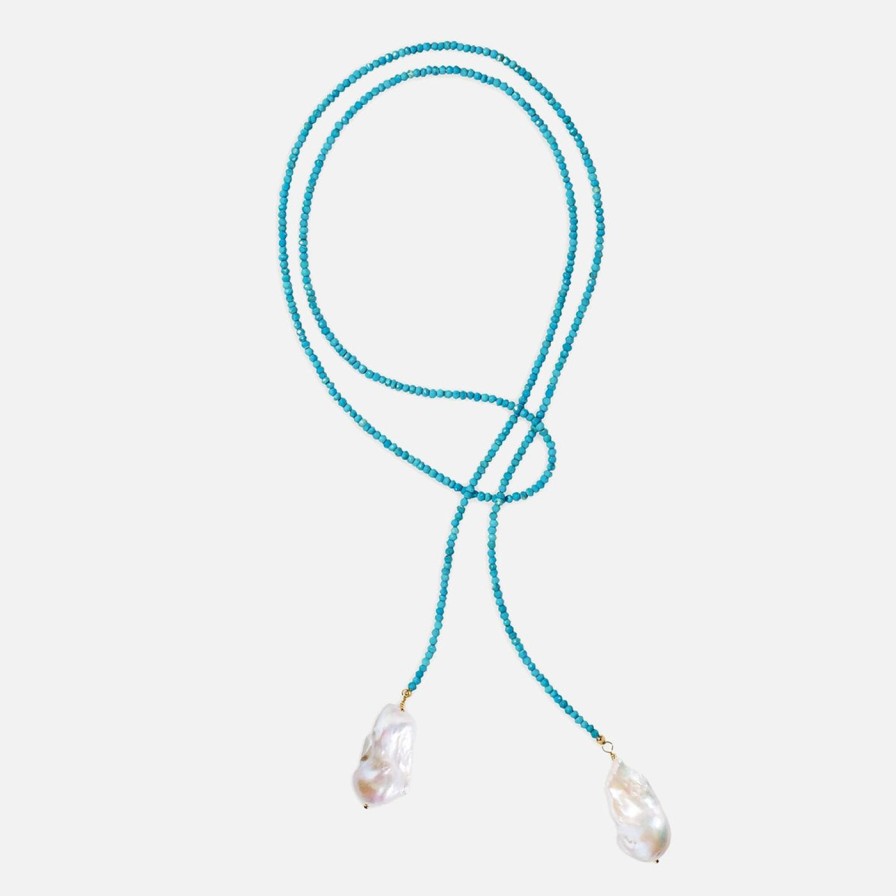 Necklaces Joie DiGiovanni | Classic Gemstone Lariat Turquoise