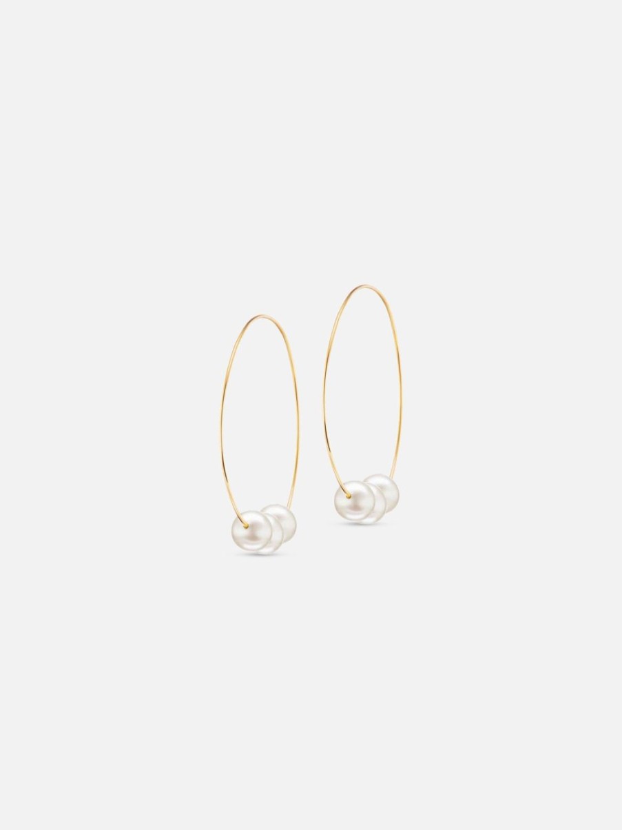 Earrings The Gild | The Medium Floating Pearl Earring