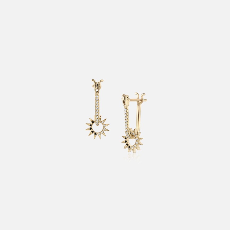 Earrings EMBLM Fine Jewelry | Chiaroscuro Pave Baby Spur Earring 14K Yellow Gold