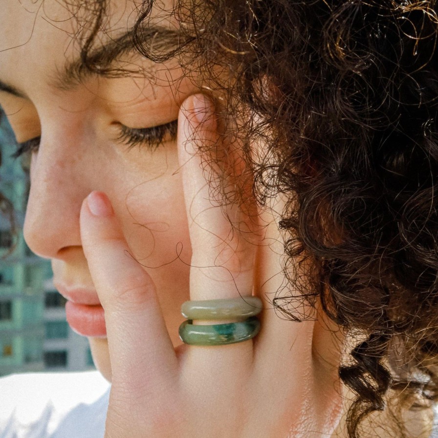 Rings seree | Chess, Cyan Jade Ring Cyan Jadeite