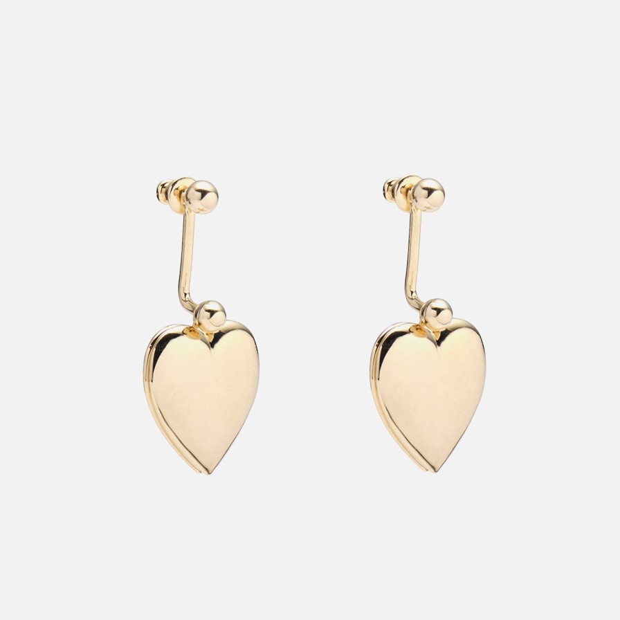 Earrings Lady Grey | Heart Locket Earrings In Gold