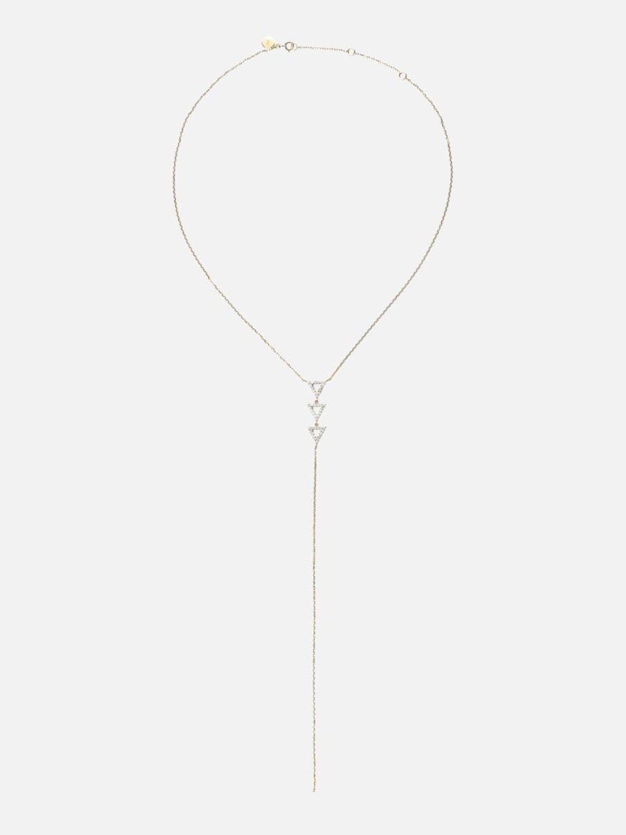 Necklaces Noor Shamma | Troika Lariat Necklace Yellow Gold