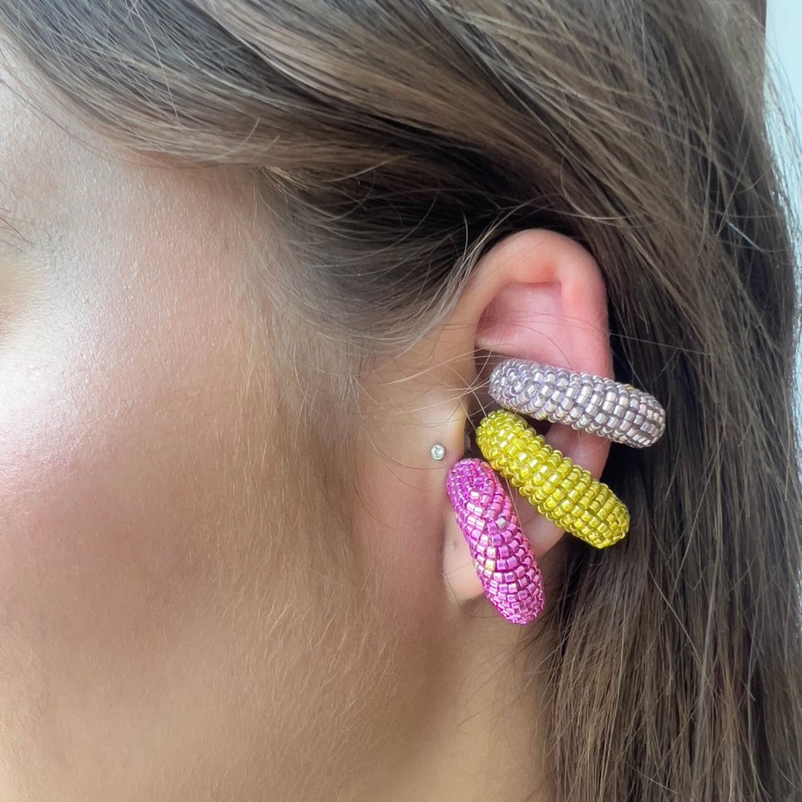 Earrings Susana Vega | Small Ora Ear Cuff, Hot Pink