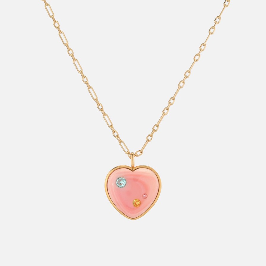 Necklaces NOTTE | Cotton Candy Heart To Heart Necklace