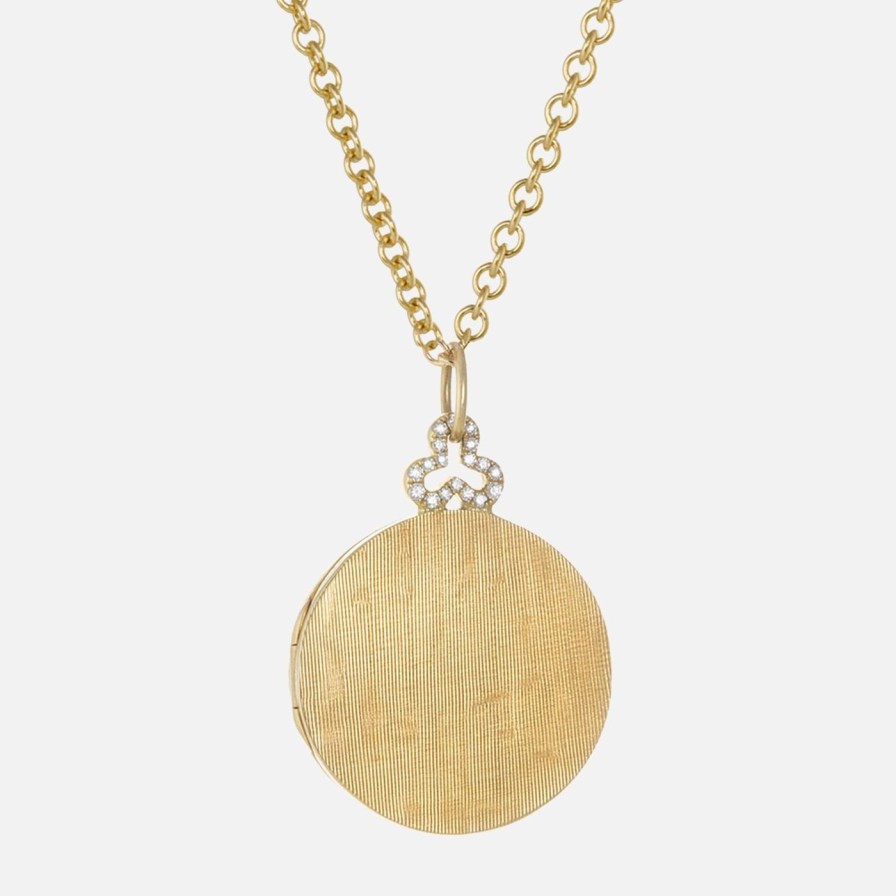 Necklaces Devon Woodhill | Medium Diamond Trefoil Locket