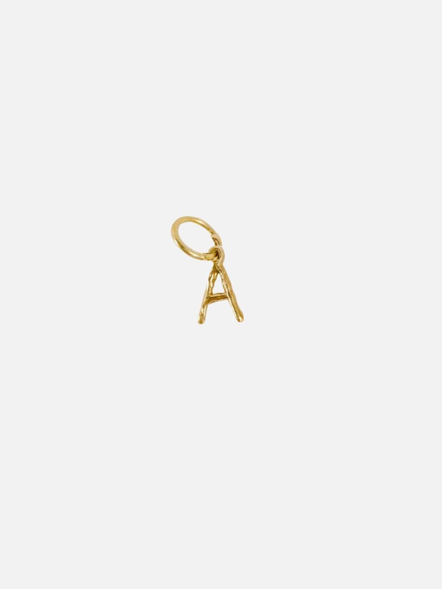 Charms & Pendants Mandy Reid | Mini Letter Charm In Gold 14K Yellow Gold