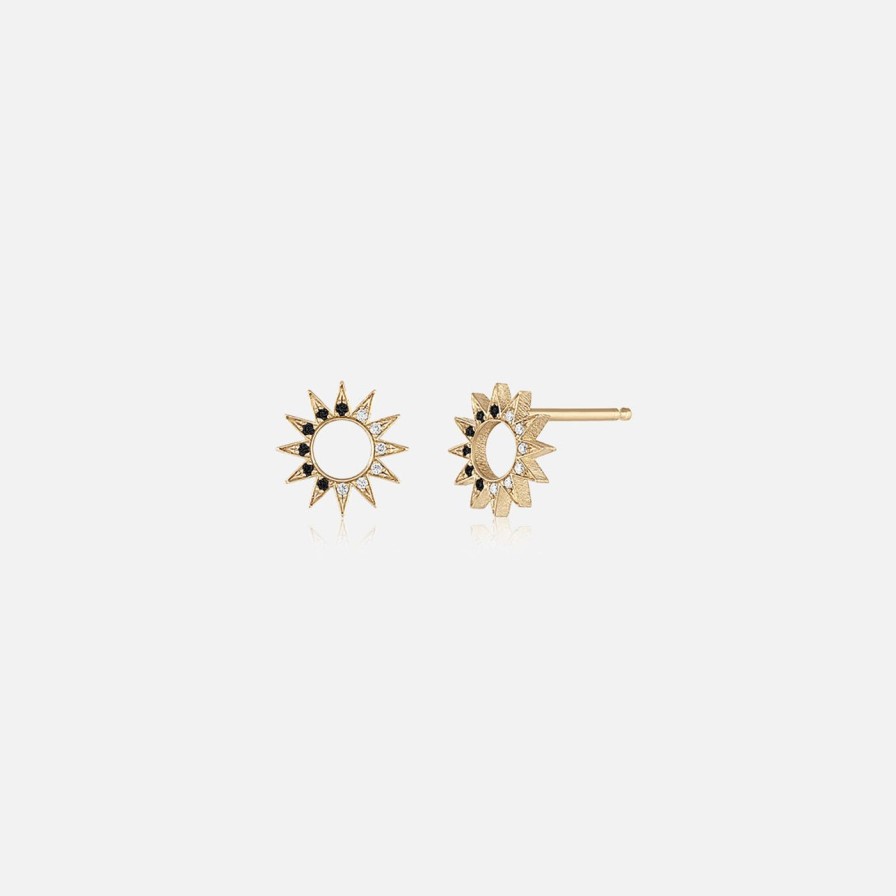 Earrings EMBLM Fine Jewelry | Chiaroscuro Pave Spur Stud 14K Yellow Gold