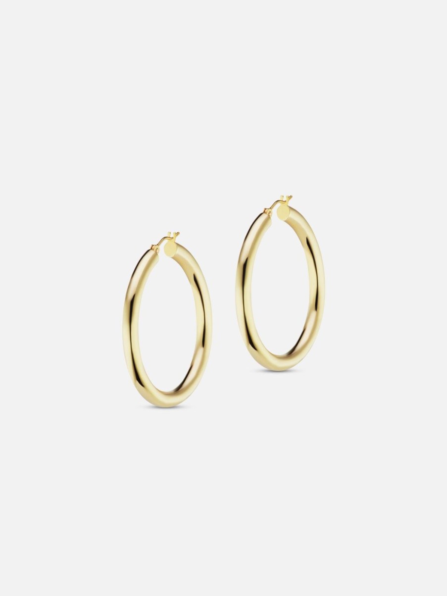 Earrings The Gild | The Gold Large Hollow Hoop Yellow Gold