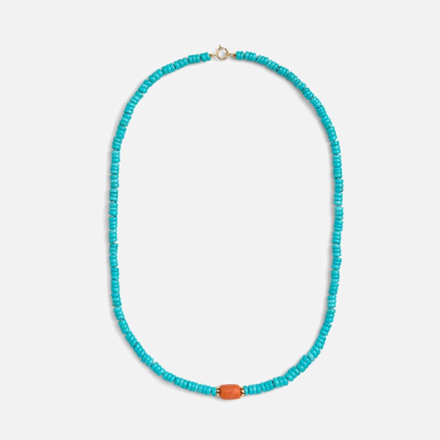 Necklaces Selin Kent | Coral & Turquoise Beaded Necklace