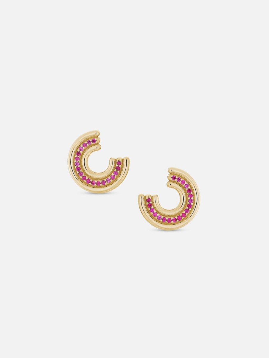 Earrings ParkFord | Revival Midi Studs Pink Sapphire