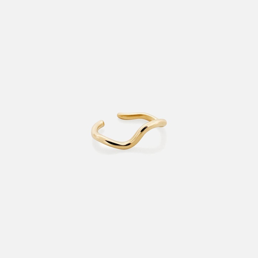 Earrings Labulgara | Ocean Wave Cuff Earring 14K Yellow Gold