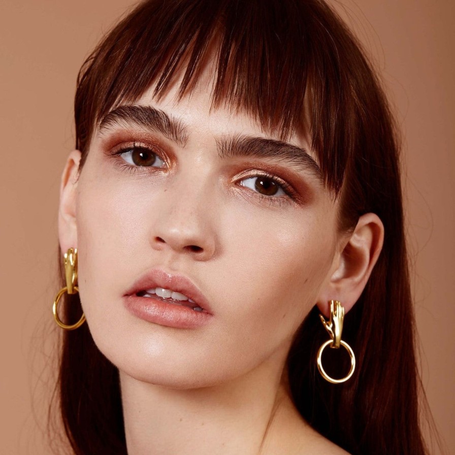 Earrings Lady Grey | Hand Hoop Earring In Gold