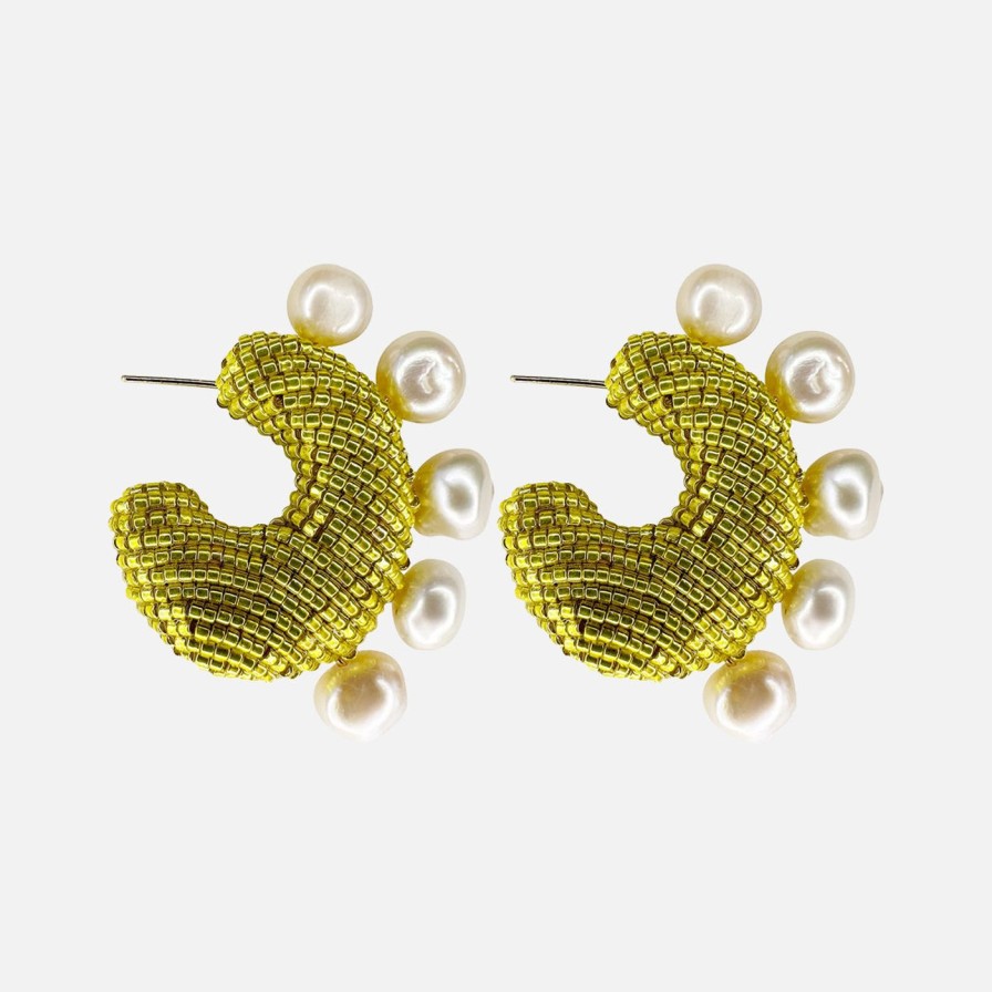 Earrings Susana Vega | Solito Pearled Earrings, Lemon