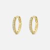 Earrings Stacy Nolan | Huggie Hoop With Diamonds - 11 Mm