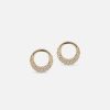 Earrings The Gild | The Gold Petite Diamond Loop Earring Yellow Gold