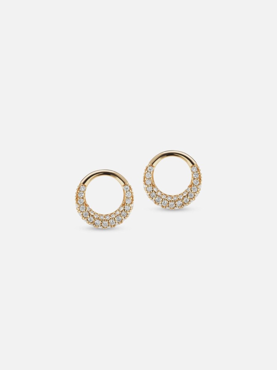 Earrings The Gild | The Gold Petite Diamond Loop Earring Yellow Gold