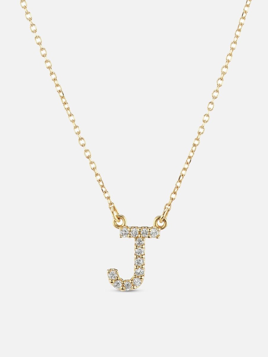 Necklaces The Gild | The Gold Diamond Initial Necklace