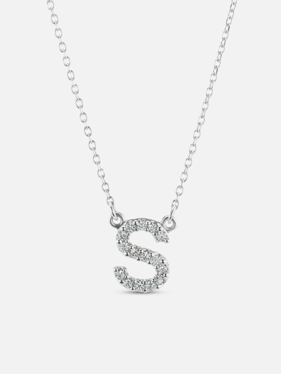 Necklaces The Gild | The Gold Diamond Initial Necklace