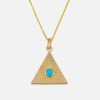 Necklaces Alice Pierre | Sand Triangle Necklace With Turquoise