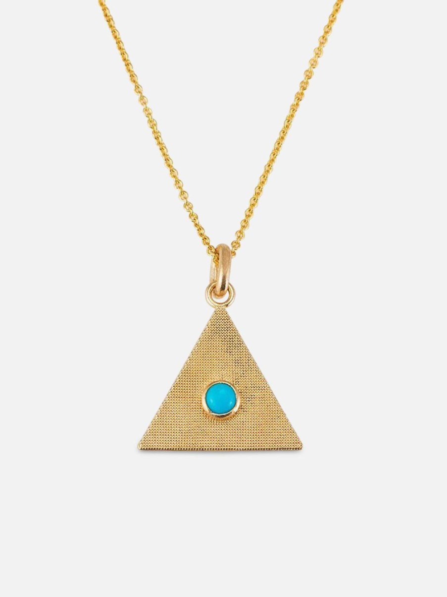 Necklaces Alice Pierre | Sand Triangle Necklace With Turquoise