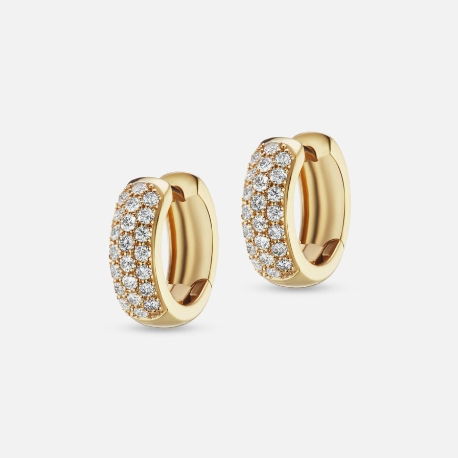 Earrings The Gild | The Gold Diamond Bombe Hoop Yellow Gold