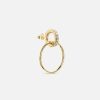 Earrings White/Space | Petite Vita Pave Hoops Yellow Gold