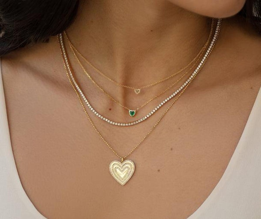 Necklaces EF Collection | Diamond Love Struck Necklace