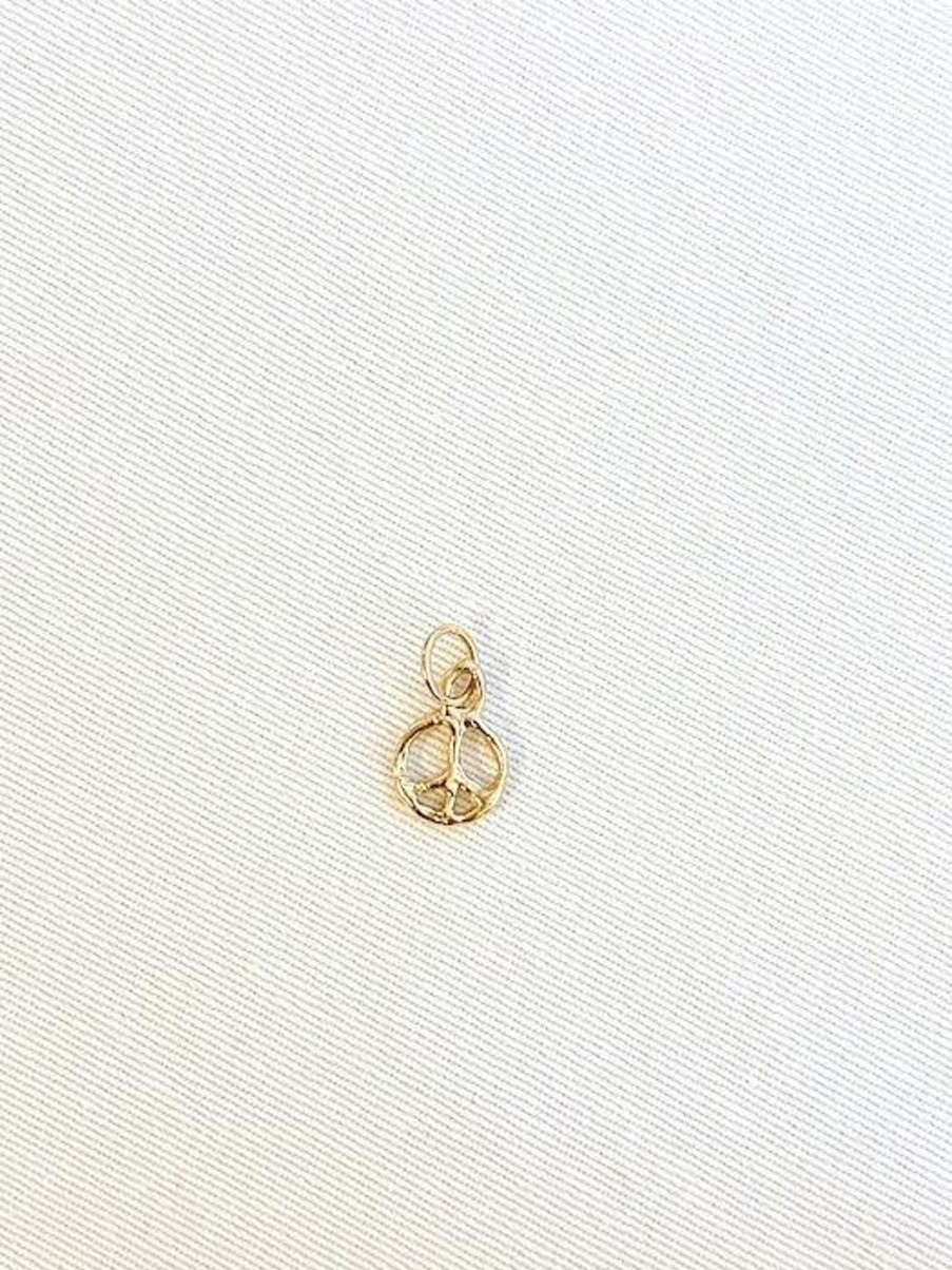 Charms & Pendants Mandy Reid | Mini Peace Charm In Gold 14K Yellow Gold