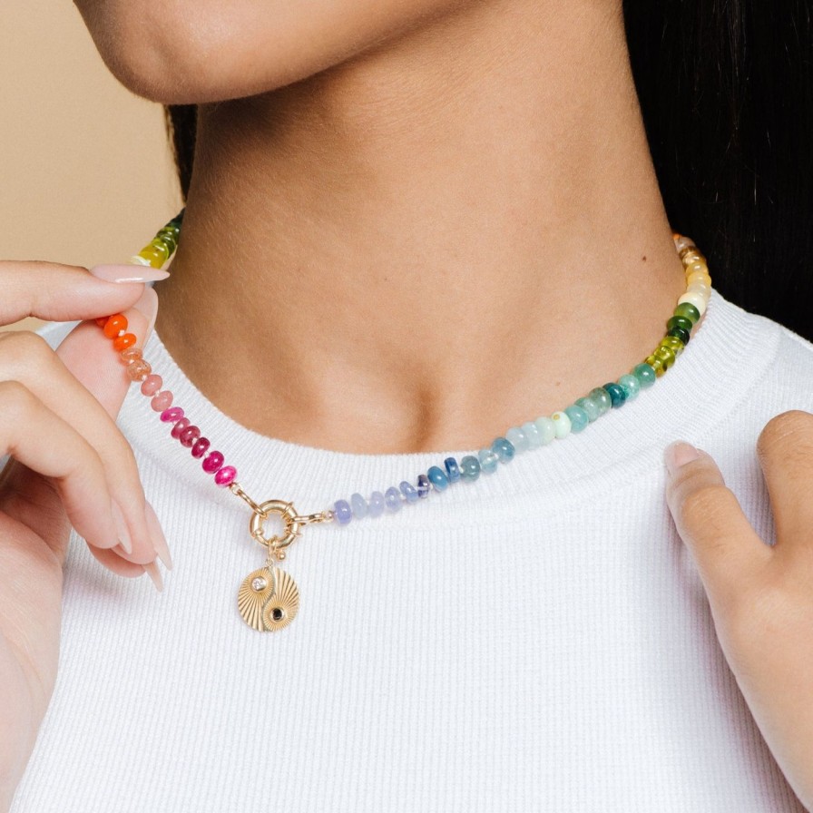 Necklaces Encirkled Jewelry | Small Classic Rainbow Gemstone Necklace