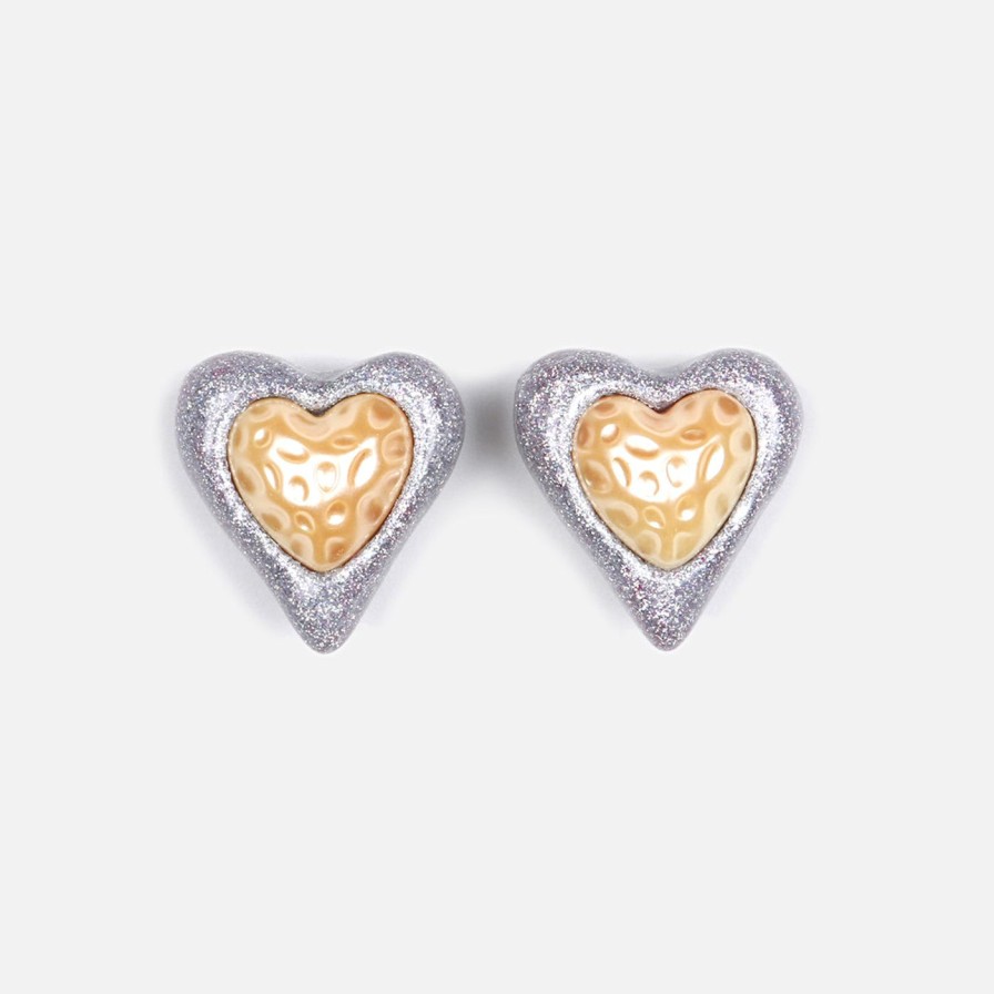 Earrings Julietta | Heart Studs, Glitter