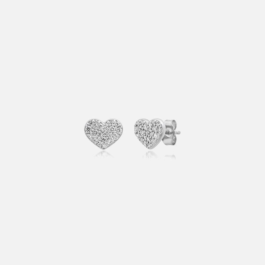 Earrings Eriness | Diamond Smushed Heart Studs