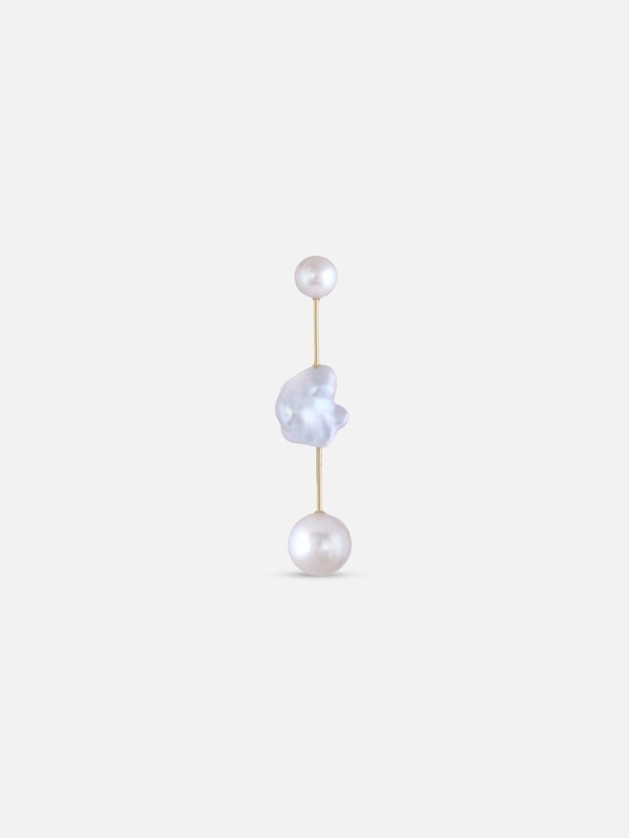 Earrings White/Space | Round Cloudbar Earrings