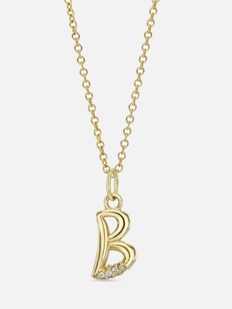 Necklaces Stacy Nolan | Alphabet Charm Necklace With Diamonds