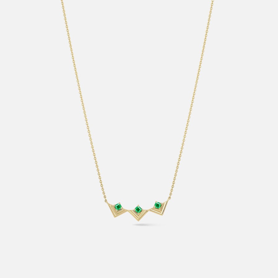 Necklaces ParkFord | Mini Frame Necklace Emerald