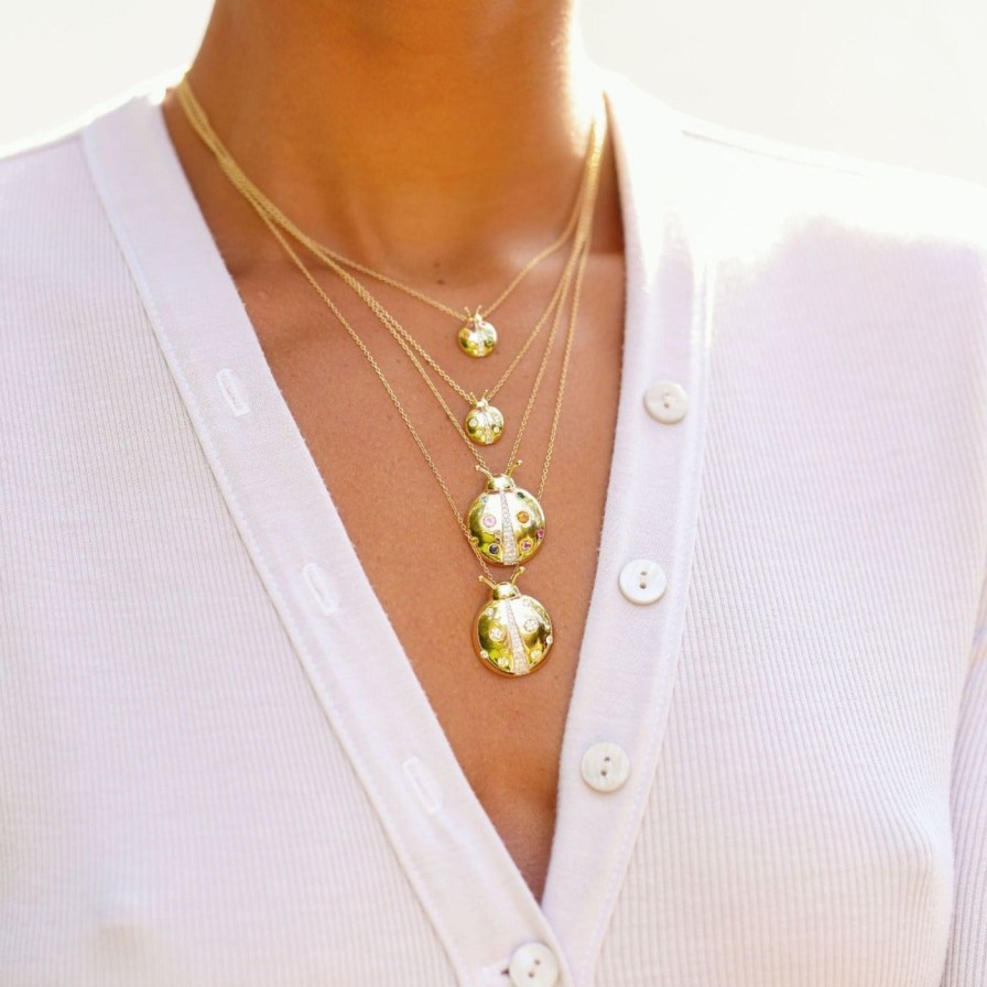 Necklaces Eriness | Diamond Mama Ladybug Necklace