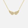 Necklaces EF Collection | Diamond Double Angel Wing Necklace