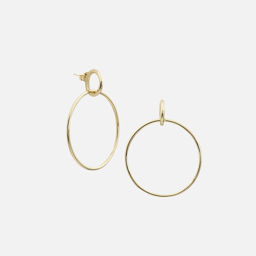 Earrings White/Space | Vita Hoops 14K Yellow Gold