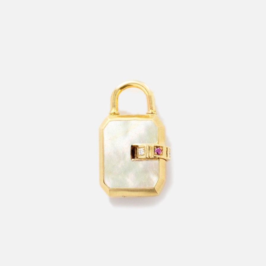 Necklaces James Banks Design | Mini Padlock, Mother Of Pearl