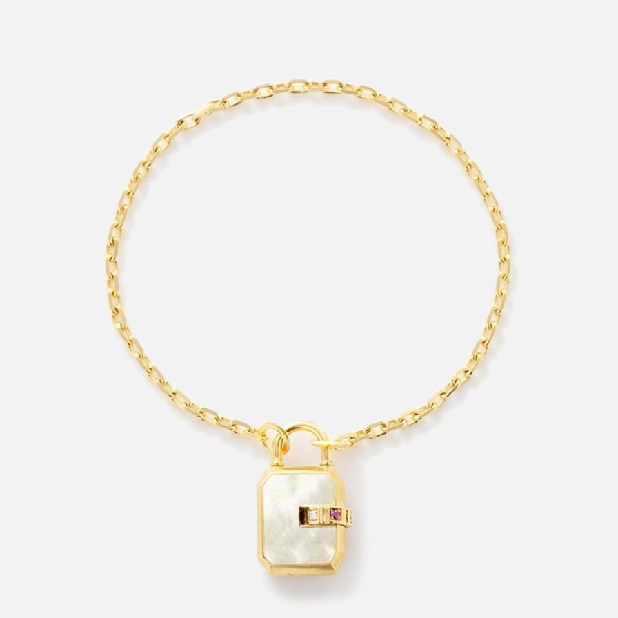 Necklaces James Banks Design | Mini Padlock, Mother Of Pearl