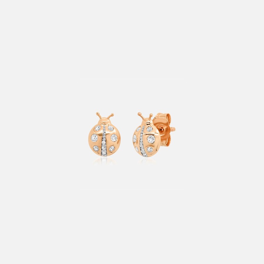 Earrings Eriness | Diamond Ladybug Studs